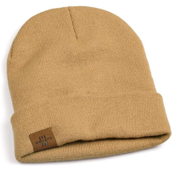 Men and Women Brown Acrylic Stretchy Daily Knit Warm Winter Beanie Hats - Picture 2 of 7